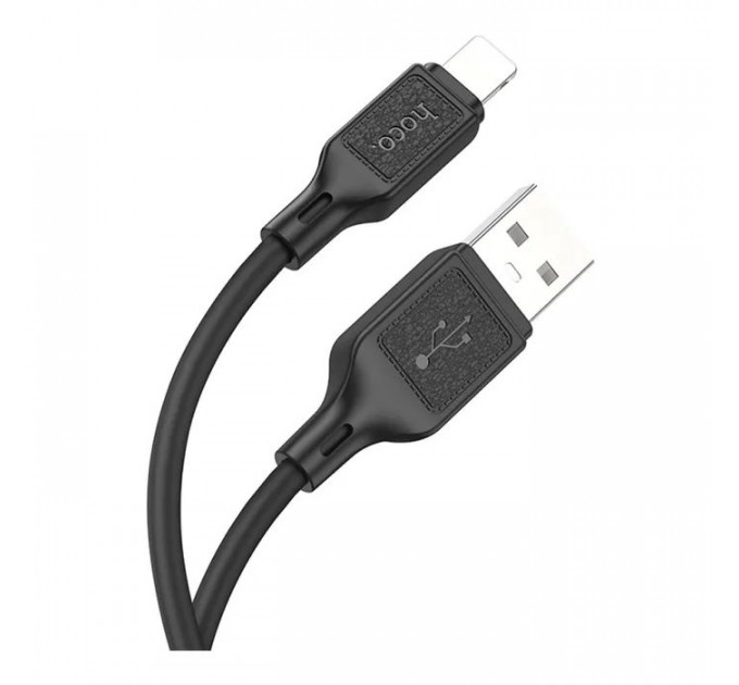 Дата кабель USB 2.0 AM to Lightning 1.0m silicone black HOCO (6931474788405)