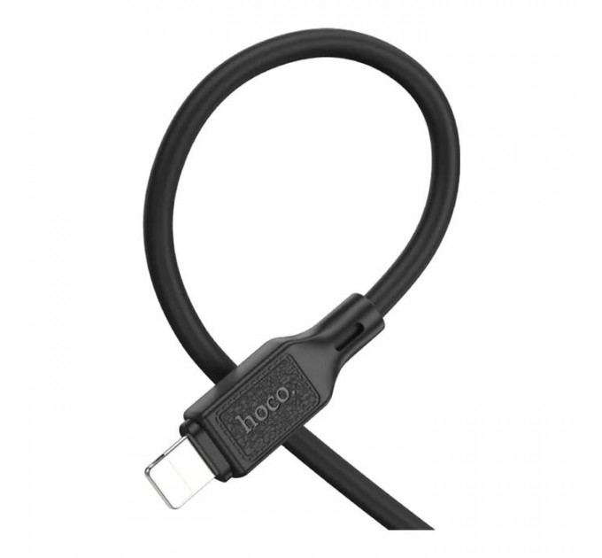 Дата кабель USB 2.0 AM to Lightning 1.0m silicone black HOCO (6931474788405)