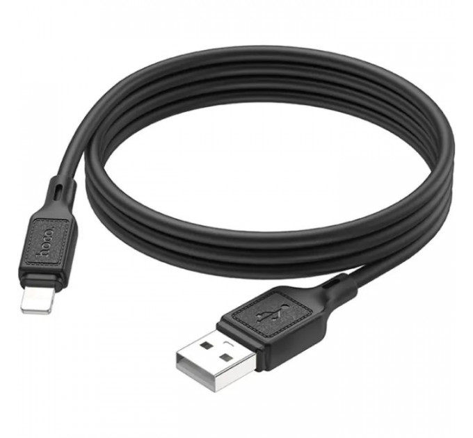 Дата кабель USB 2.0 AM to Lightning 1.0m silicone black HOCO (6931474788405)