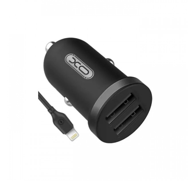 Зарядний пристрій XO 2xUSB 2.1A + cable USB to Lightning black (TZ08-L-BK)