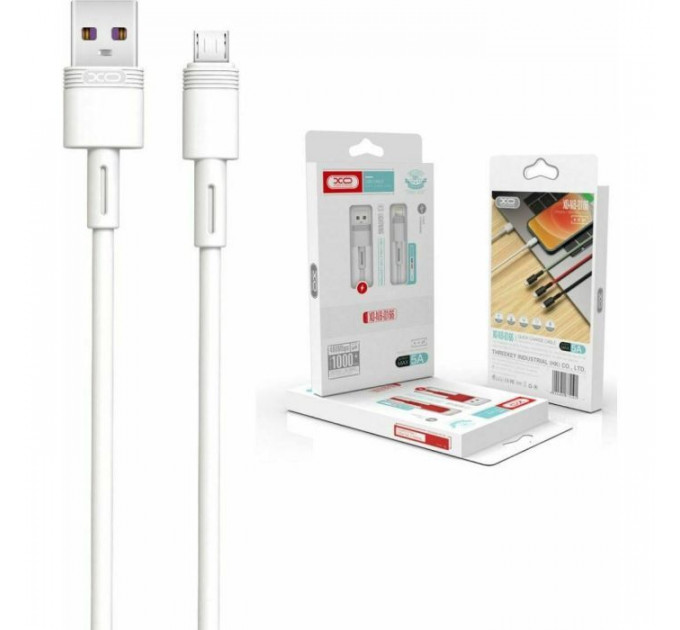 Дата кабель USB 2.0 AM to Micro 5P 1.0m 5A white XO (NB166-M-1-WH)