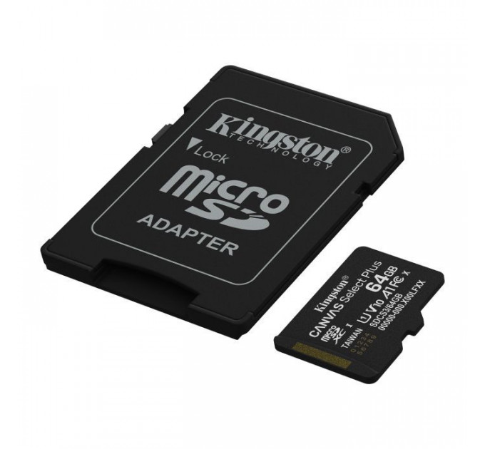 Карта памяти Kingston 64GB microSDXC 10 UHS-I V10 A1 Canvas Select Plus (SDCS3\/64GB)
