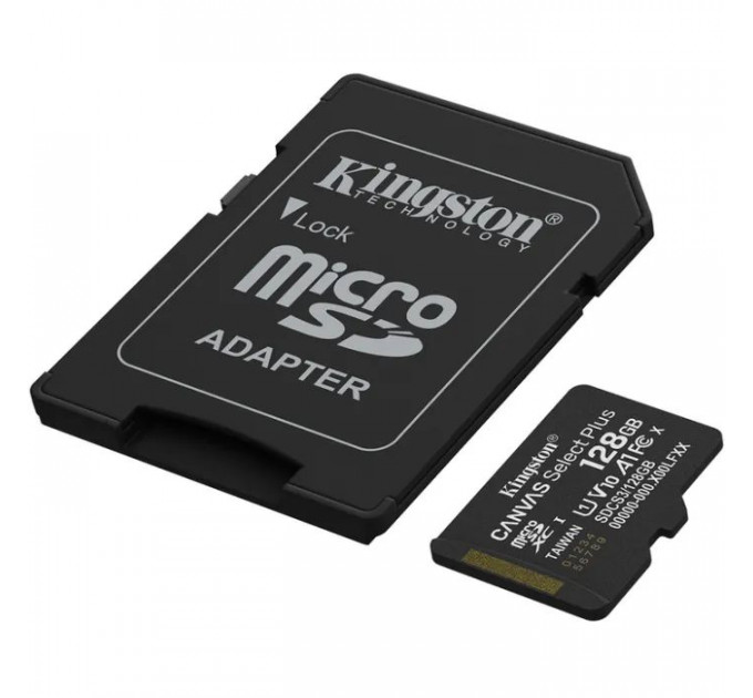 Карта пам/'яті Kingston 128GB (з SD адаптером) Class 10 UHS-I U1 V10 A1 (SDCS3\/128GB)