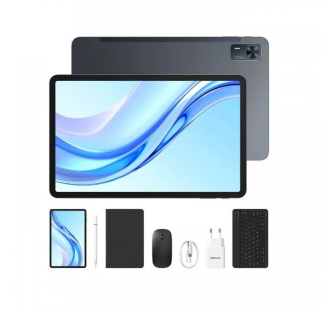 Планшет Doogee Tab E3+ 12\" 8\/256GB 4G (LTE) Grey VIP Edition Стилус,чохол,скло,клавіатура,мишка, БЖ (6923740264300)