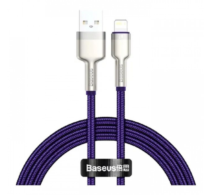 Дата кабель USB 2.0 AM to Lightning 2.0m 2.4A metal purple Baseus (CALJK-B05)