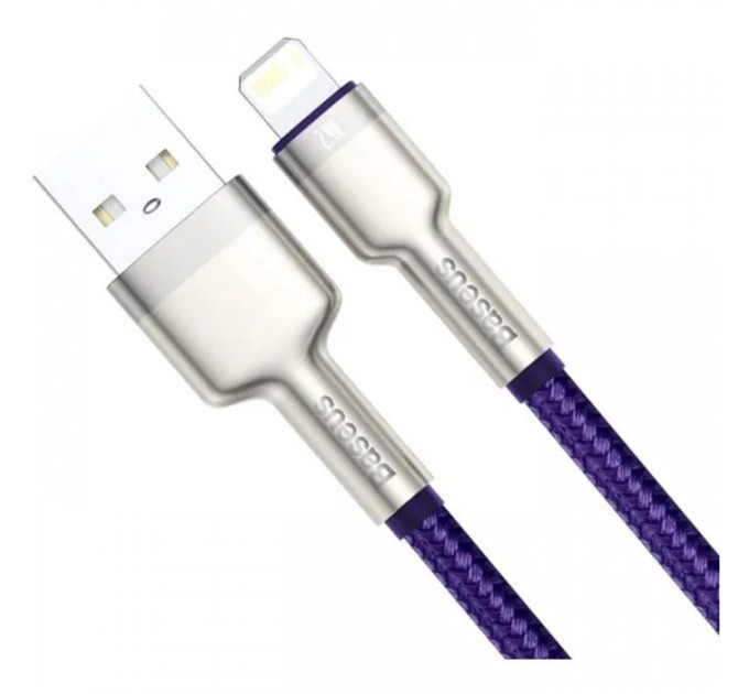 Дата кабель USB 2.0 AM to Lightning 2.0m 2.4A metal purple Baseus (CALJK-B05)