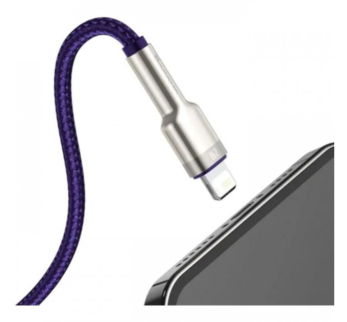 Дата кабель USB 2.0 AM to Lightning 2.0m 2.4A metal purple Baseus (CALJK-B05)