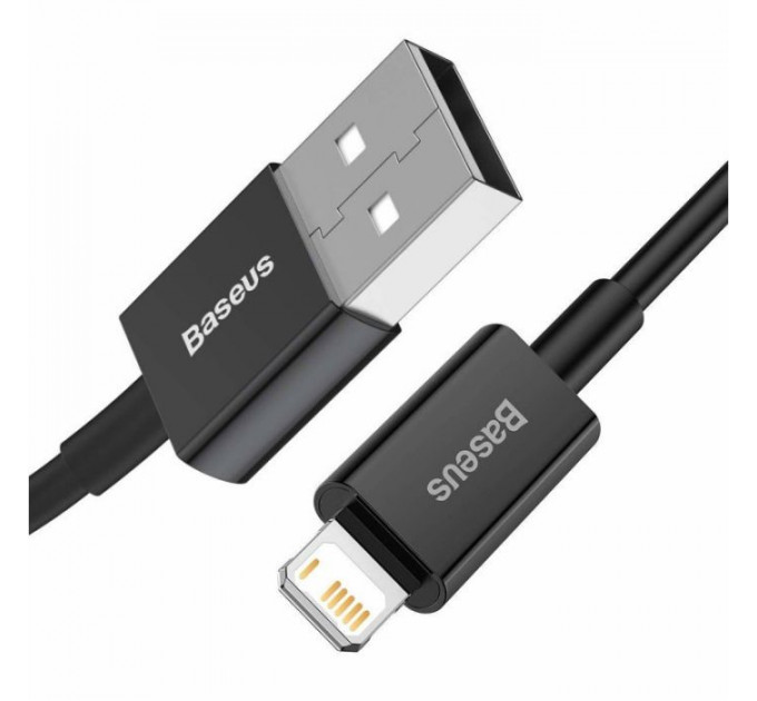Дата кабель USB 2.0 AM to Lightning 2.0m 2.4A black Baseus (CALYS-C01)