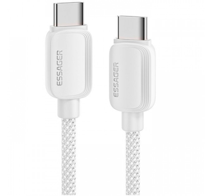 Дата кабель USB-C to USB-C 1.0m 100W white Essager (EXCTT1-WL02-P) Дата кабель USB-C to USB-C 1.0m 100W white Essager (EXCTT1-WL02-P)