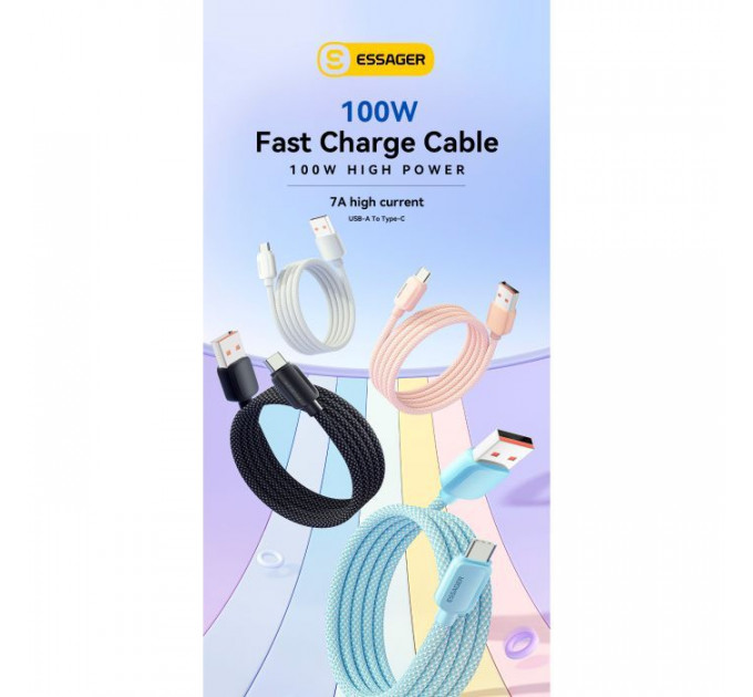 Дата кабеля USB 2.0 AM to USB-C 2.0m 100W black Essager (EXC7A-WLA01-P)