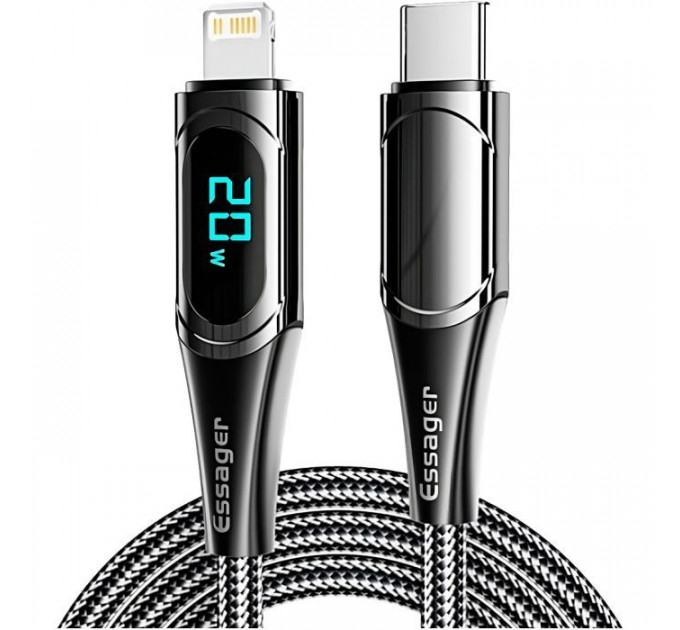Дата кабель USB-C to Lightning 1.0m 20W Digital Display black Essager (EXCTL-YD01)