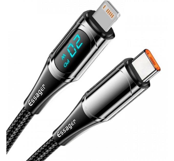 Дата кабель USB-C to Lightning 1.0m 20W Digital Display black Essager (EXCTL-YD01)