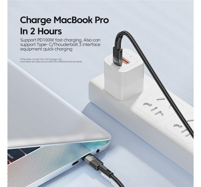 Дата кабель USB-C to USB-C 1.0m 100W black Essager (EXCTT1-XC01)