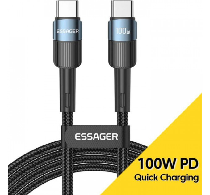 Дата кабеля USB-C to USB-C 1.0m 100W blue Essager (EXCTT1-XC03)