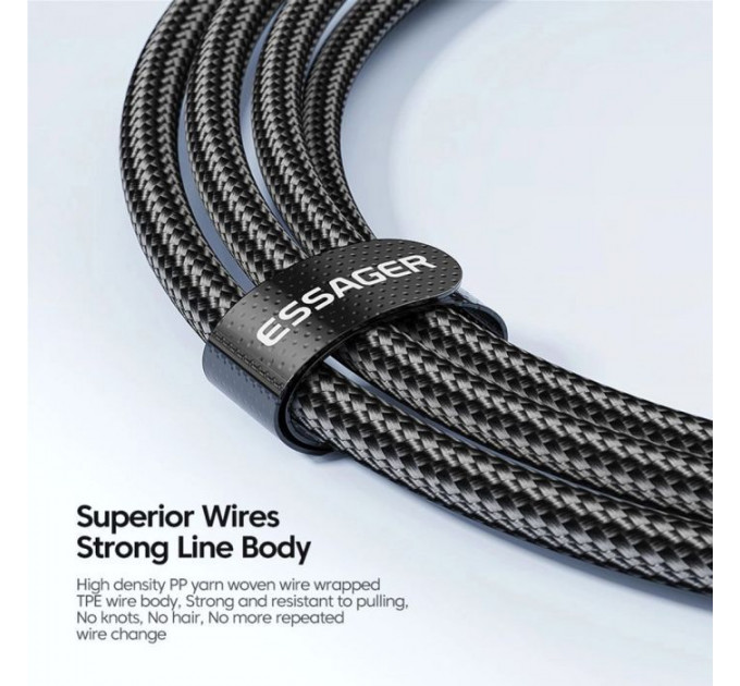 Дата кабеля USB-C to USB-C 1.0m 100W blue Essager (EXCTT1-XC03)
