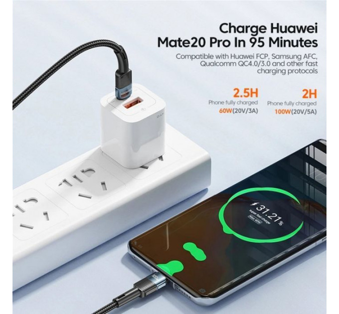 Дата кабеля USB-C to USB-C 1.0m 100W blue Essager (EXCTT1-XC03)
