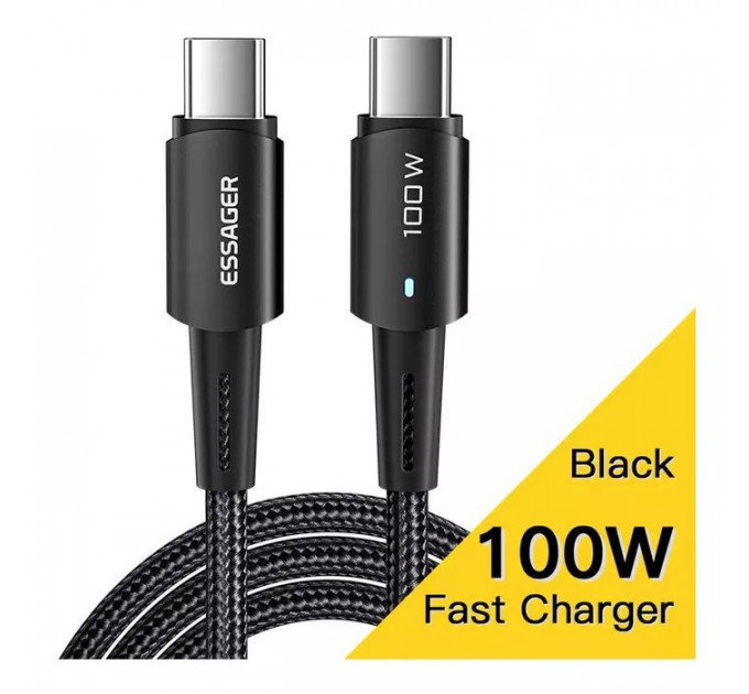 Дата кабель USB-C to USB-C 1.0m 100W black Essager (EXCTT1-CG01)
