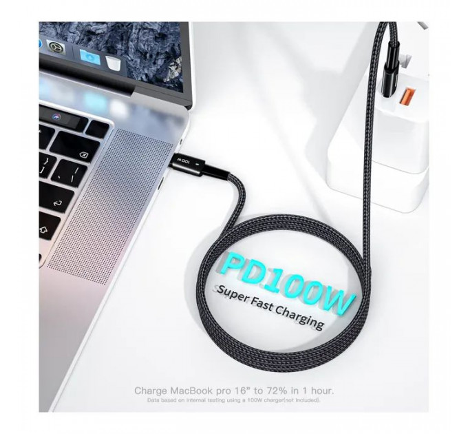 Дата кабель USB-C to USB-C 1.0m 100W black Essager (EXCTT1-CG01)