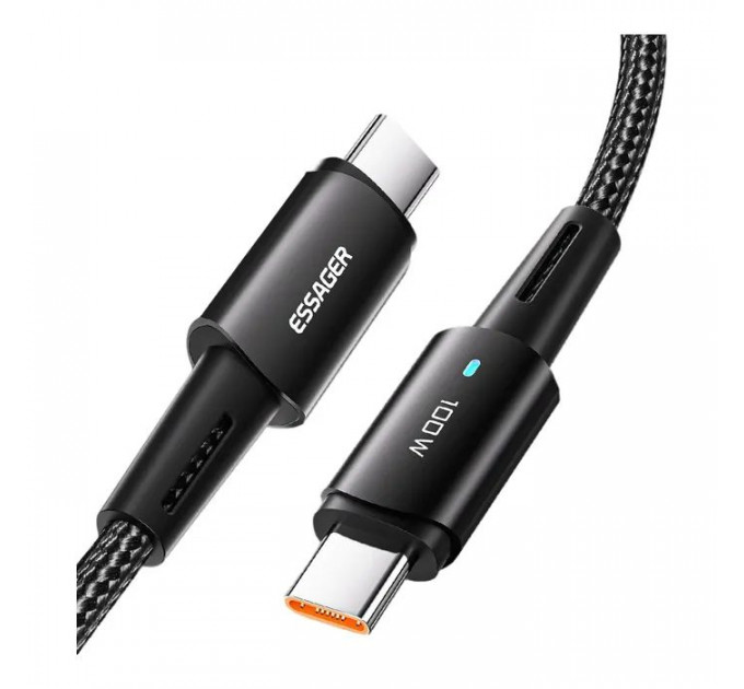 Дата кабель USB-C to USB-C 2.0m 100W black Essager (EXCTT1-CGA01) Дата кабель USB-C to USB-C 2.0m 100W black Essager (EXCTT1-CGA01)