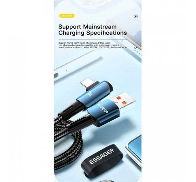 Дата кабель USB 2.0 AM to USB-C 3.0m 100W black Essager (EXCWT7A-CGC01-P)