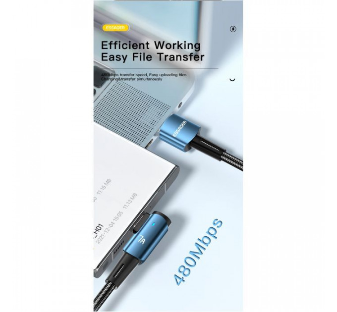 Дата кабель USB 2.0 AM to USB-C 3.0m 100W black Essager (EXCWT7A-CGC01-P)