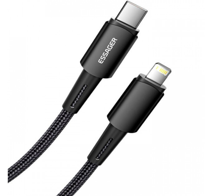 Дата кабель USB-C to Lightning 0.5m 20W black Essager (EXCTL-CGB01)