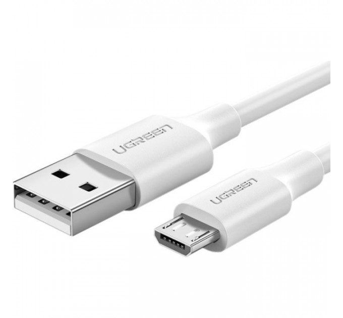 Дата кабель USB 2.0 AM to Micro 5P 0.5m 2A US289 white Ugreen (60140)
