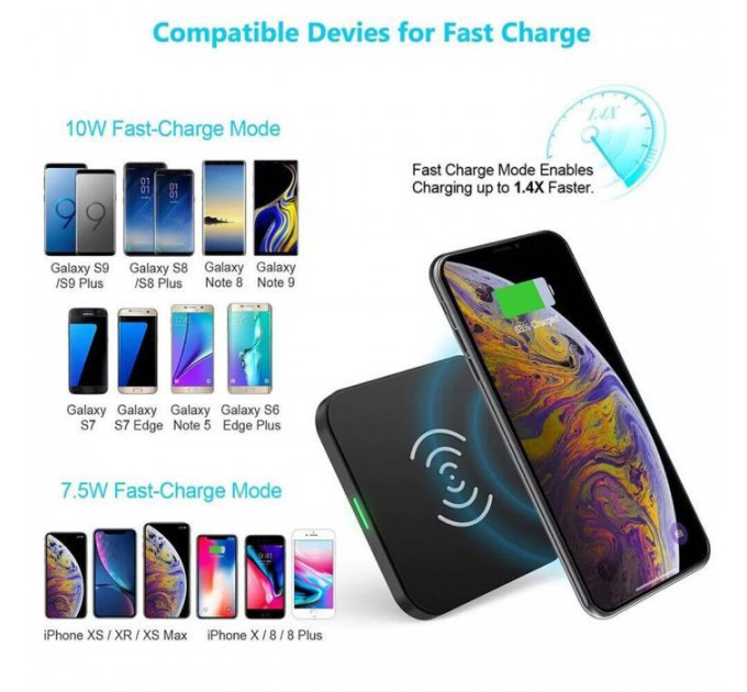 Зарядний пристрій Choetech Wireless 10W black (T511-S)