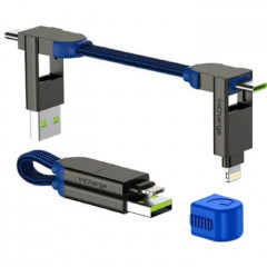Дата кабель 6in1 inCharge X 0,14m 100W blue Rolling Square (X02WR)