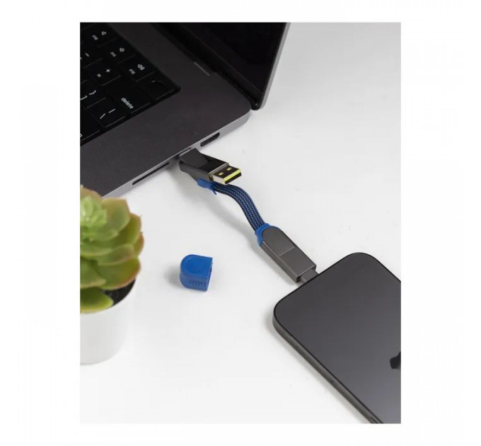 Дата кабеля 6in1 inCharge X 0,14m 100W blue Rolling Square (X02WR)