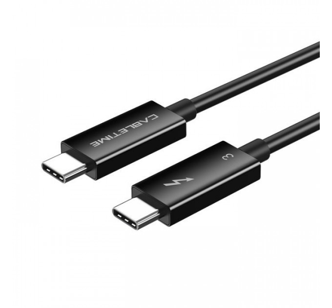 Дата кабель USB-C to USB-C 0.5m Thunderbolt 3 100W (20V\/5A) 5K60Hz Cabletime (CA915392)