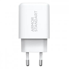 Зарядний пристрій Armorstandart 1xUSB-C PD25W + 1xUSB QC3.0 GaN white (ARM87066)