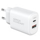 Зарядное устройство для Armorstandart 1xUSB-C PD25W + 1xUSB QC3.0 GaN white (ARM87066)