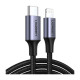Дата кабель USB-C to Lightning 1.0m 3A 60W US304 black Ugreen (60759)