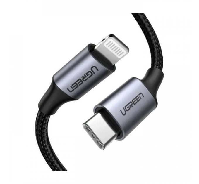 Дата кабеля USB-C to Lightning 1.0m 3A 60W US304 black Ugreen (60759)