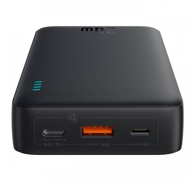 Батарея універсальна Baseus Airpow 20000mAh 20W PD\/3.0, QC\/3.0, black (P10022804113-00)