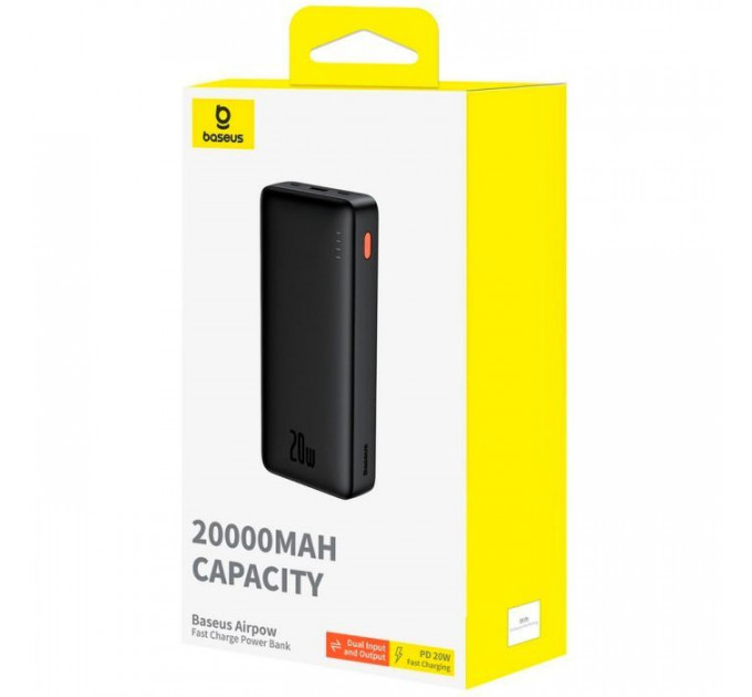 Батарея універсальна Baseus Airpow 20000mAh 20W PD\/3.0, QC\/3.0, black (P10022804113-00)