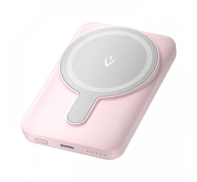 Батарея універсальна VENTION Magnetic Wireless 5000mAh 20W PD, USB-C, QI-15W Pink (FHSP0)