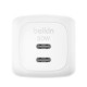 Зарядное устройство для Belkin 2xUSB-C PD50W GaN PPS + cable USB-C to USB-C 1.0m white (WCH019KQ1MWH-B6)