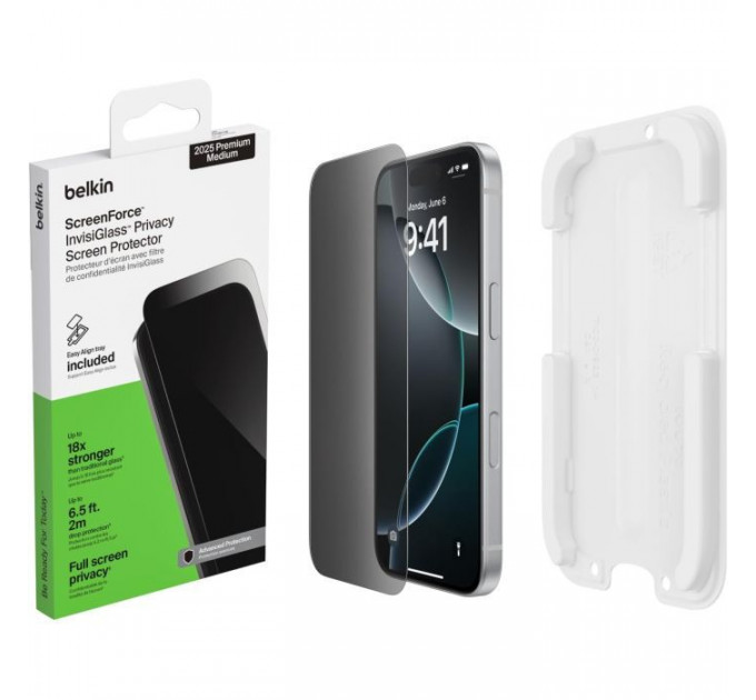 Скло захисне Belkin iPhone 17 Pro Privacy TemperedGlass (OVA213HQ)