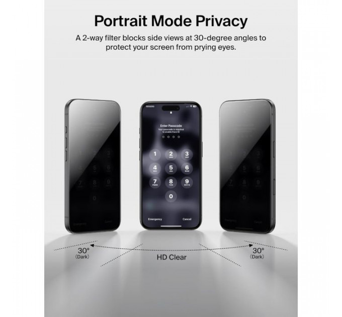 Скло захисне Belkin iPhone 17 Pro Privacy TemperedGlass (OVA213HQ)