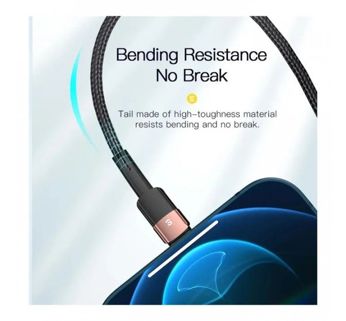 Дата кабель USB 2.0 AM to Lightning 1.0m 2.4A black Essager (EXCL-XC01)