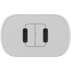 Зарядний пристрій Globex 2xUSB-C 30W FastPower white (30WCC)