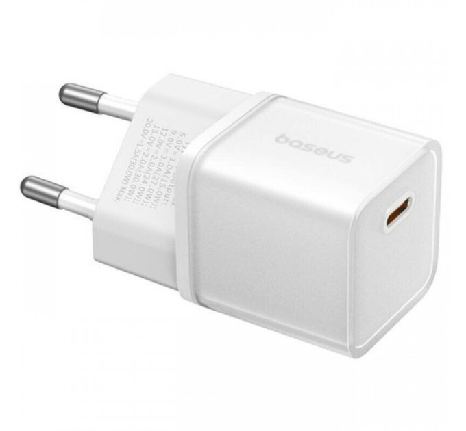 Зарядний пристрій Baseus 1xUSB-C 30W GaN5S white (P10162504213-00)