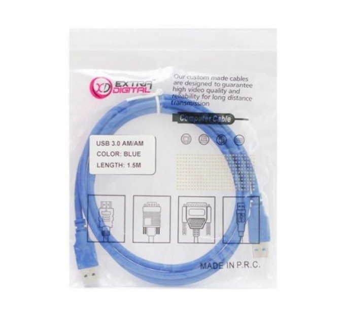 Дата кабель USB 3.0 AM\/AM 1.5m Extradigital (KBU1629)