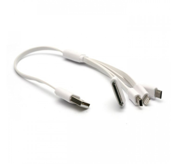 Дата кабель USB 2.0 AM to Lightning + Micro 5P + Mini 5P + Apple 30pin PowerPlant (KABUSBALL)