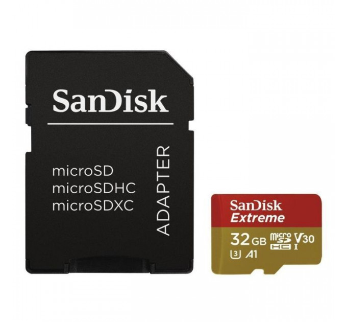 Карта пам/'яті SanDisk 32GB microSDHC V30 A1 UHS-I U3 4K Extreme (SDSQXAF-032G-GN6MA) Карта пам/'яті SanDisk 32GB microSDHC V30 A1 UHS-I U3 4K Extreme (SDSQXAF-032G-GN6MA)
