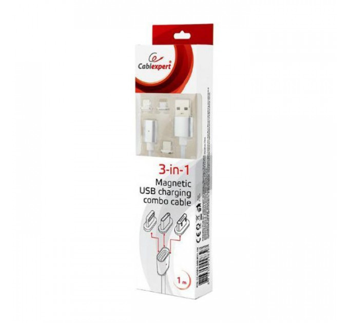 Дата кабель USB 2.0 AM to Lightning + Micro 5P + USB-C 1.0m Cablexpert (CC-USB2-AMLM31-1M)