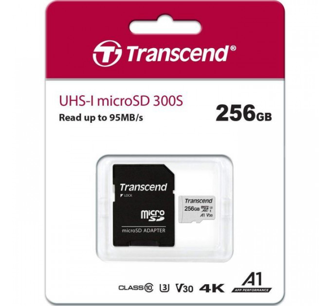 Карта пам/'яті Transcend 256GB microSDXC class 10 UHS-I (TS256GUSD300S-A)