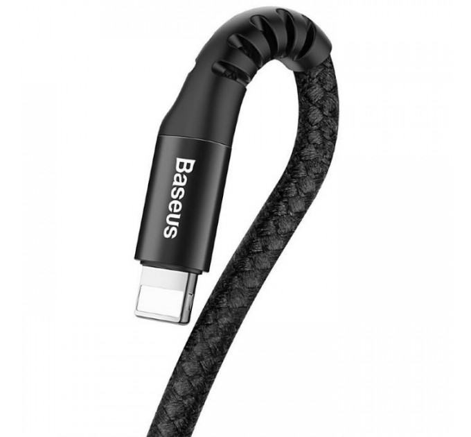 Дата кабель USB 2.0 AM to Lightning 1.0m Fish eye Spring 2A black Baseus (CALSR-01)